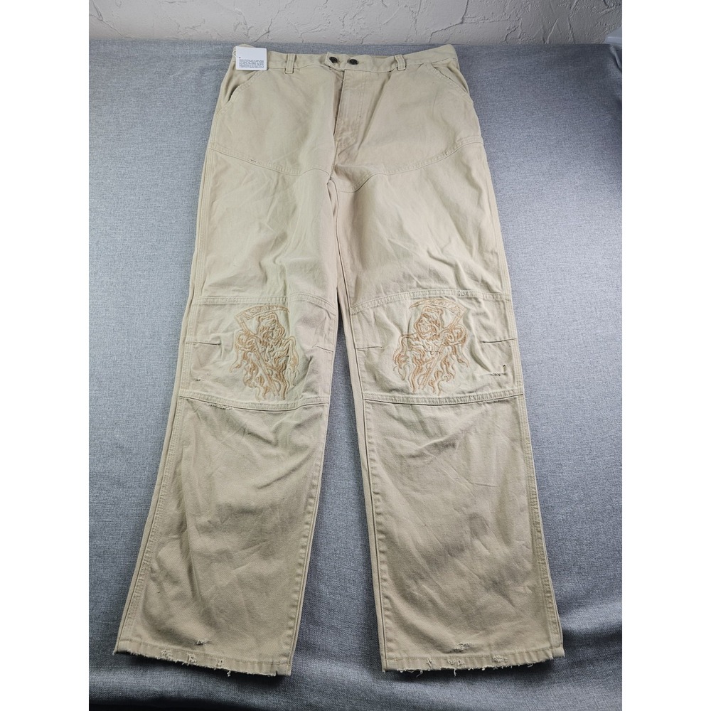 Warren Lotas Normal Person Biker Pants Mens 38 Beige Khaki Canvas USA New